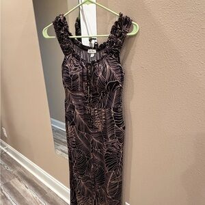 Derek Heart Black and Pink Patterned Top